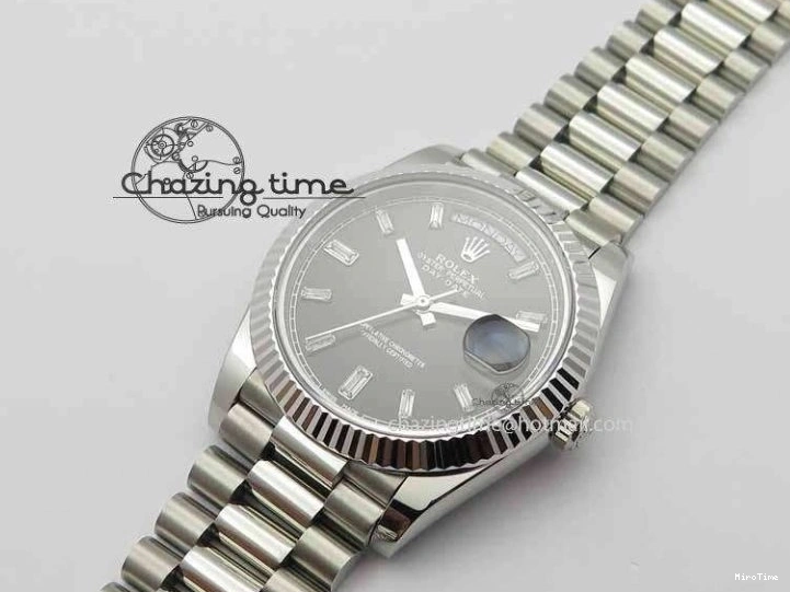MiroTime 0503 Day Date 40mm SS BP Maker Best Edition Black Dial Diamond Markers On SS Bracelet A Casual 3691